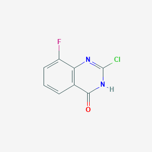 molecular formula C8H4ClFN2O B15257327 2-Chloro-8-fluoro-3,4-dihydroquinazolin-4-one 