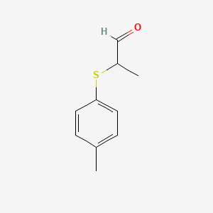 molecular formula C10H12OS B15257342 2-[(4-Methylphenyl)sulfanyl]propanal 