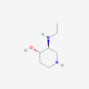 molecular formula C7H16N2O B15257352 (3S,4S)-3-(Ethylamino)piperidin-4-ol 