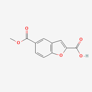 molecular formula C11H8O5 B15257355 5-(Methoxycarbonyl)-1-benzofuran-2-carboxylic acid 