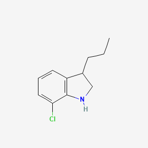 molecular formula C11H14ClN B15257447 7-chloro-3-propyl-2,3-dihydro-1H-indole 