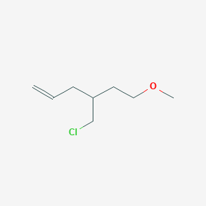 molecular formula C8H15ClO B15257464 4-(Chloromethyl)-6-methoxyhex-1-ene 