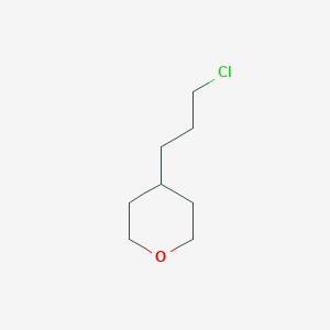 molecular formula C8H15ClO B15257486 4-(3-Chloropropyl)oxane 