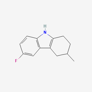 molecular formula C13H14FN B15257496 6-fluoro-3-methyl-2,3,4,9-tetrahydro-1H-carbazole 