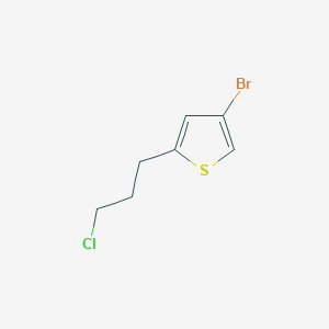 molecular formula C7H8BrClS B15257522 4-Bromo-2-(3-chloropropyl)thiophene 