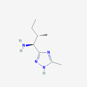 molecular formula C8H16N4 B15257532 (1S,2S)-2-Methyl-1-(5-methyl-1H-1,2,4-triazol-3-yl)butan-1-amine 