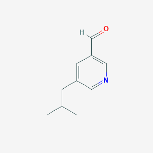 molecular formula C10H13NO B15257538 5-(2-Methylpropyl)pyridine-3-carbaldehyde 