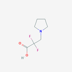 molecular formula C7H11F2NO2 B15257570 2,2-Difluoro-3-(pyrrolidin-1-yl)propanoic acid 