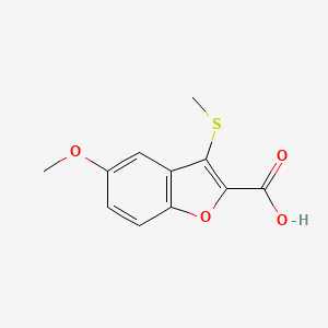 molecular formula C11H10O4S B15257585 5-Methoxy-3-(methylsulfanyl)-1-benzofuran-2-carboxylic acid 