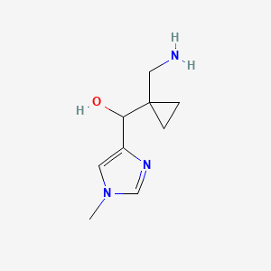 molecular formula C9H15N3O B15257588 [1-(Aminomethyl)cyclopropyl](1-methyl-1H-imidazol-4-yl)methanol 