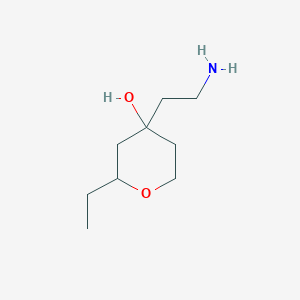 molecular formula C9H19NO2 B15257589 4-(2-Aminoethyl)-2-ethyloxan-4-ol 