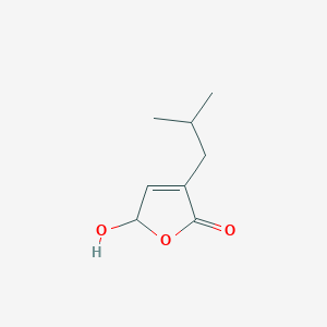 molecular formula C8H12O3 B15257608 5-Hydroxy-3-(2-methylpropyl)-2,5-dihydrofuran-2-one 