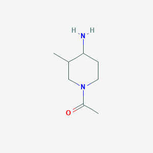 molecular formula C8H16N2O B15257626 1-(4-Amino-3-methylpiperidin-1-yl)ethan-1-one 