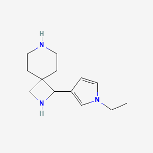 molecular formula C13H21N3 B15257633 1-(1-Ethyl-1H-pyrrol-3-yl)-2,7-diazaspiro[3.5]nonane 