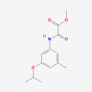 molecular formula C13H17NO4 B15257677 Methyl {[3-methyl-5-(propan-2-yloxy)phenyl]carbamoyl}formate 