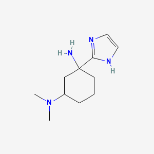 molecular formula C11H20N4 B15257683 3-(1H-Imidazol-2-yl)-N1,N1-dimethylcyclohexane-1,3-diamine 