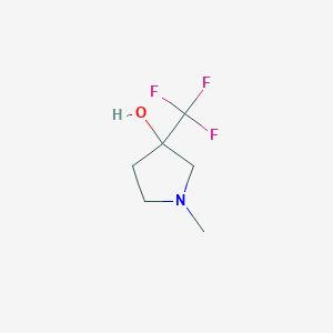 molecular formula C6H10F3NO B15257709 1-Methyl-3-(trifluoromethyl)pyrrolidin-3-ol 