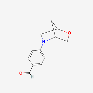 molecular formula C12H13NO2 B15257714 4-{2-Oxa-5-azabicyclo[2.2.1]heptan-5-yl}benzaldehyde 