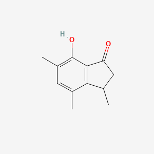 molecular formula C12H14O2 B15257718 7-Hydroxy-3,4,6-trimethylindan-1-one 