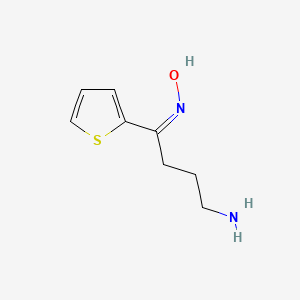 molecular formula C8H12N2OS B15257723 N-[4-Amino-1-(thiophen-2-yl)butylidene]hydroxylamine 