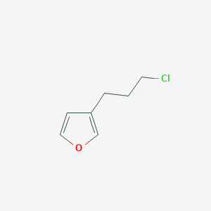 molecular formula C7H9ClO B15257724 3-(3-Chloropropyl)furan 