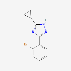 molecular formula C11H10BrN3 B15257743 3-(2-bromophenyl)-5-cyclopropyl-1H-1,2,4-triazole 