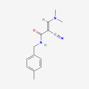 molecular formula C14H17N3O B1525775 2-cyano-3-(dimethylamino)-N-[(4-methylphenyl)methyl]prop-2-enamide CAS No. 1315376-74-9