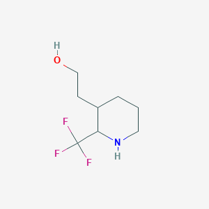 molecular formula C8H14F3NO B15257772 2-[2-(Trifluoromethyl)piperidin-3-yl]ethan-1-ol 