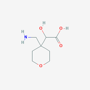 molecular formula C8H15NO4 B15257792 2-[4-(Aminomethyl)oxan-4-yl]-2-hydroxyacetic acid 