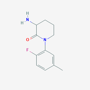 molecular formula C12H15FN2O B1525782 3-氨基-1-(2-氟-5-甲基苯基)哌啶-2-酮 CAS No. 1315365-31-1