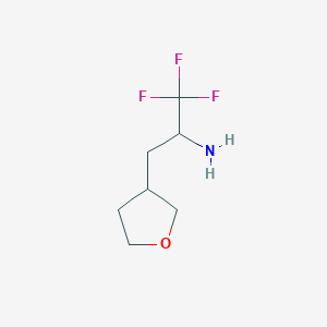 molecular formula C7H12F3NO B15257826 1,1,1-Trifluoro-3-(oxolan-3-yl)propan-2-amine 