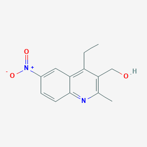 molecular formula C13H14N2O3 B15257836 (4-Ethyl-2-methyl-6-nitroquinolin-3-yl)methanol 