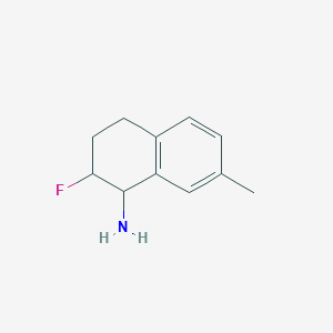 molecular formula C11H14FN B15257868 2-Fluoro-7-methyl-1,2,3,4-tetrahydronaphthalen-1-amine 