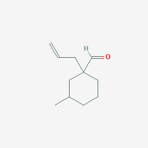 molecular formula C11H18O B15257884 3-Methyl-1-(prop-2-en-1-yl)cyclohexane-1-carbaldehyde 