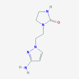 molecular formula C8H13N5O B1525789 1-[2-(3-氨基-1H-吡唑-1-基)乙基]咪唑烷-2-酮 CAS No. 1179974-27-6