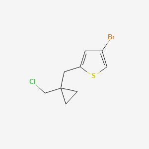 molecular formula C9H10BrClS B15257892 4-Bromo-2-([1-(chloromethyl)cyclopropyl]methyl)thiophene 