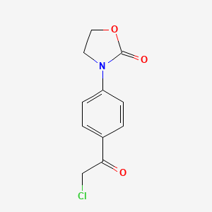 molecular formula C11H10ClNO3 B1525790 3-[4-(2-氯乙酰基)苯基]-1,3-噁唑烷-2-酮 CAS No. 1354950-60-9