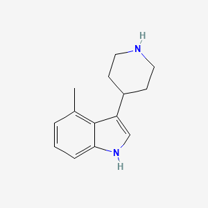 molecular formula C14H18N2 B15257904 4-methyl-3-(piperidin-4-yl)-1H-indole 