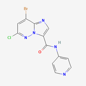 molecular formula C12H7BrClN5O B1525799 8-Bromo-6-chloro-N-(pyridin-4-yl)imidazo[1,2-b]pyridazine-3-carboxamide CAS No. 1177415-94-9