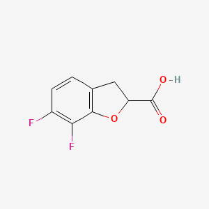 molecular formula C9H6F2O3 B15257995 6,7-Difluoro-2,3-dihydro-1-benzofuran-2-carboxylic acid 