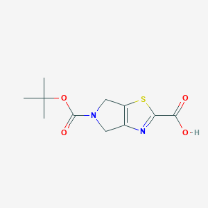 molecular formula C11H14N2O4S B1525800 5-(tert-Butoxycarbonyl)-5,6-dihydro-4H-pyrrolo[3,4-d]thiazole-2-carboxylic acid CAS No. 774533-81-2