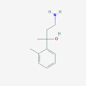 molecular formula C11H17NO B15258001 4-Amino-2-(2-methylphenyl)butan-2-ol 