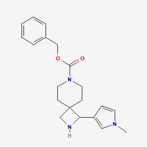 molecular formula C20H25N3O2 B15258055 Benzyl 1-(1-methyl-1H-pyrrol-3-yl)-2,7-diazaspiro[3.5]nonane-7-carboxylate 