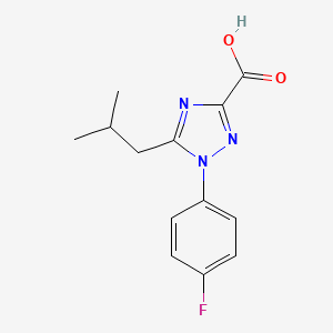 molecular formula C13H14FN3O2 B15258103 1-(4-Fluorophenyl)-5-(2-methylpropyl)-1H-1,2,4-triazole-3-carboxylic acid 