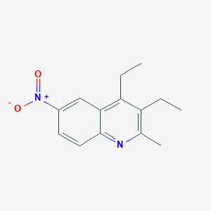 molecular formula C14H16N2O2 B15258104 3,4-Diethyl-2-methyl-6-nitroquinoline 