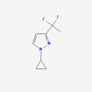 molecular formula C8H10F2N2 B15258129 1-Cyclopropyl-3-(1,1-difluoroethyl)-1H-pyrazole 