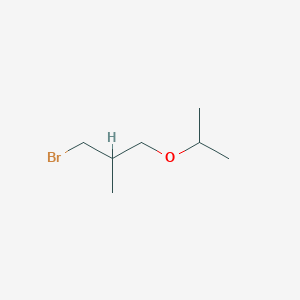 molecular formula C7H15BrO B15258136 1-Bromo-2-methyl-3-(propan-2-yloxy)propane 