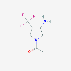 molecular formula C7H11F3N2O B15258151 1-[3-Amino-4-(trifluoromethyl)pyrrolidin-1-yl]ethan-1-one 