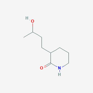 molecular formula C9H17NO2 B15258164 3-(3-Hydroxybutyl)piperidin-2-one 