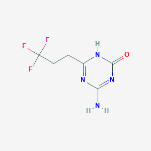 molecular formula C6H7F3N4O B15258167 4-Amino-6-(3,3,3-trifluoropropyl)-2,5-dihydro-1,3,5-triazin-2-one 